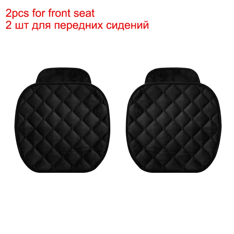 BLACK 2PC FRONT SEAT Ronwfur универсальные тканевые накидки на круглый год, аксессуары для автомобиля, отличное качество и дизайн, пять цветов, универсальный размер, чехлы на низ передних сидений и полный комплект на весь салон - Название цвета: BLACK 2PC FRONT SEAT