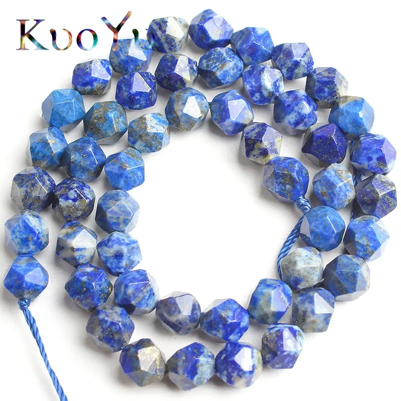 Природные ограненные лазурит драгоценного камня Свободные Spacer Бусины для