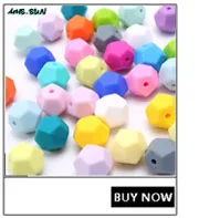 MHS. SUN силиконовые бусины 17 мм Детские Прорезыватели для зубов DIY игрушка Синий/Зеленый шестиугольник свободные бусины сделать Жевательная для прорезывания зубов ожерелье ювелирные изделия