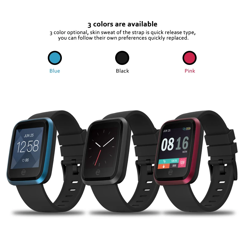 Новый Zeblaze Кристалл 2 Smartwatch 2.5D 1 29 дюйма Цвет Экран гориллы Стекло IP67