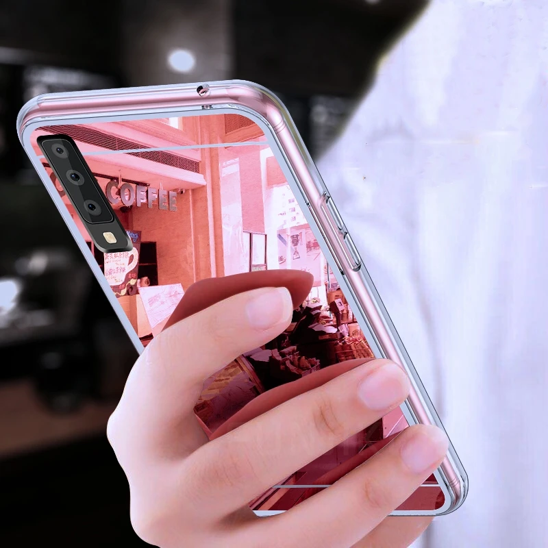 Косметическое Зеркало Покрытие чехол для Samsung Galaxy A50 A40 A70 A10 A10S A20S A30S A20E A51 A71 M11 A11 A21S
