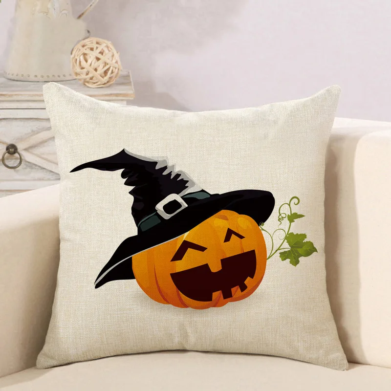 LDAJMW2018 New Halloween Pumpkin Pillowcase Digital Printing Linen Cotton Sleeping Lunch Break Room45X45cm | Дом и сад
