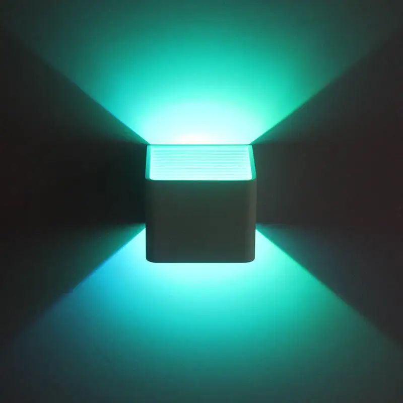 Современный скандинавский RGB дистанционный настенный светильник бра освещение для лестницы спальни магазин бар 3 Вт led 110 В 220 В - Цвет абажура: green