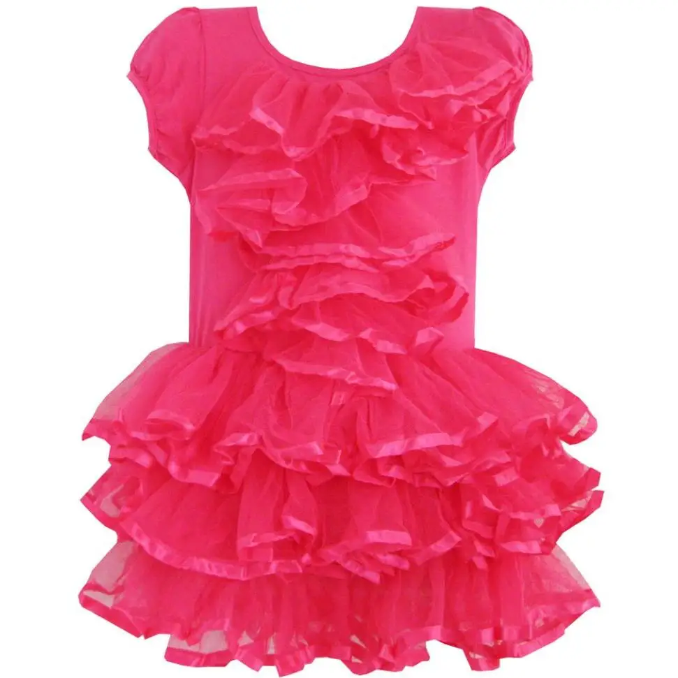 Sunny Fashion платья для девочек платье персик Розовый Тюль Пачка На танцах Вечеринка