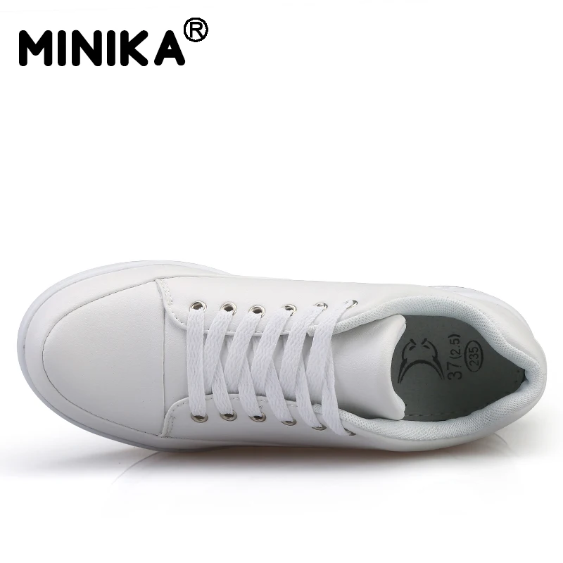 Minika Tenis Feminino женская повседневная обувь кожаная на танкетке платформе дышащая