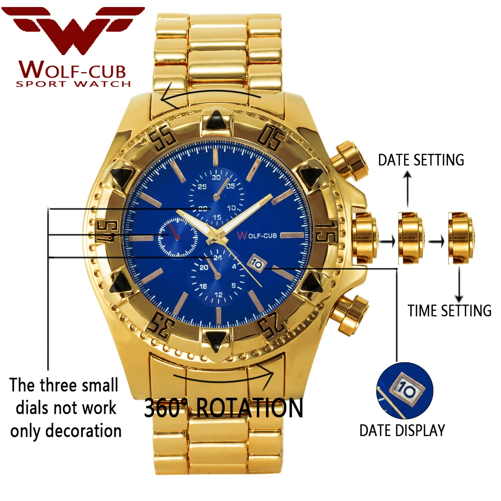 Японские мужские часы Move t Gold наручные Subaqua Masculino роскошные брендовые кварцевые