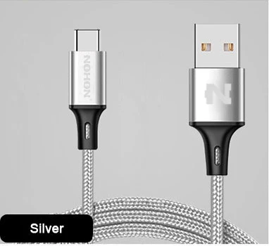 NOHON usb type-C кабель для быстрой зарядки для samsung Xiaomi Nokia LG MacBook huawei type C USB кабель для синхронизации данных - Цвет: Silver
