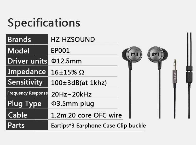 2017 Гц hzsound ep001 новейшая HiFi eraphones наушники высокого качества стерео Pro слушать
