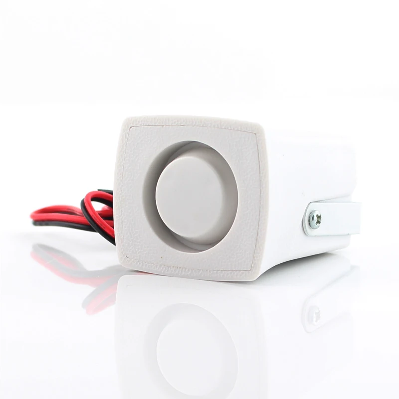 Белый 120DB DC12V мини проводной звуковой сигнал сирены для беспроводной система охранной сигнализации для дома аксессуары сигнализации 59 см длина линии