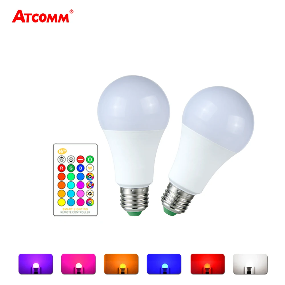 

5 Вт 10 Вт 15 Вт E27 RGB Светодиодный прожектор лампочки с ампулой светодиодный E27 5 уровней затемнения 85-265 в ночник с 24 клавишами ИК-пульт RGB белый