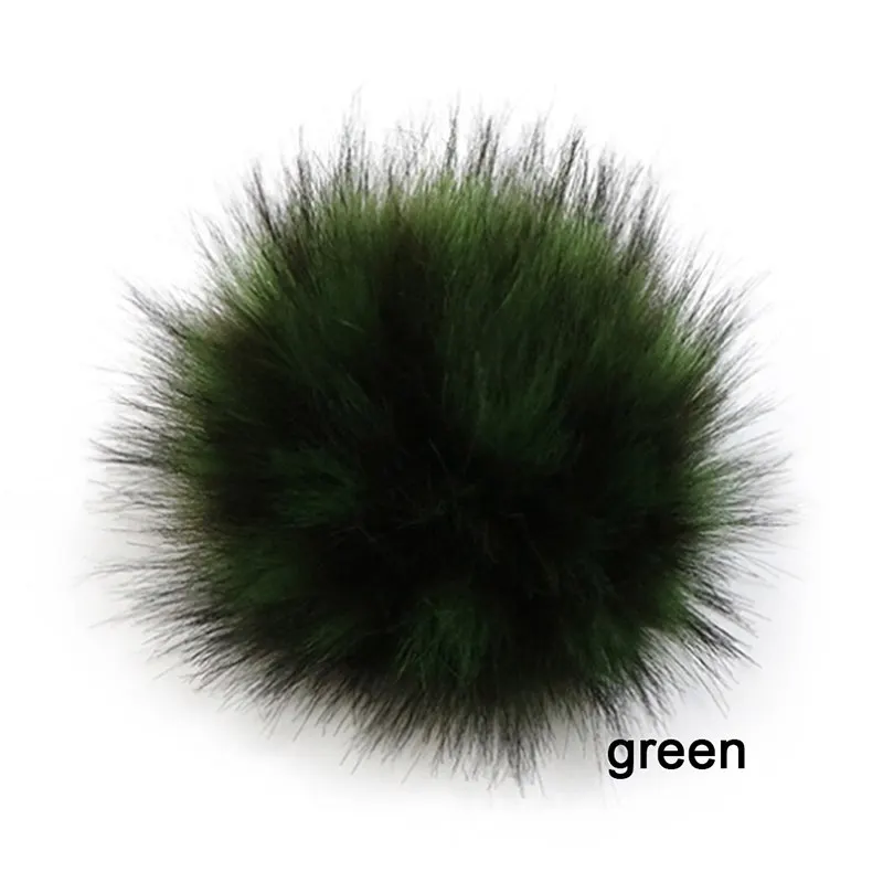 green 10 см Красочный пушистый шар кулон искусственный мех помпон шар 9 цветов для DIY сумки автомобиля брелок для ключей шляпа аксессуары - Окраска металла: green