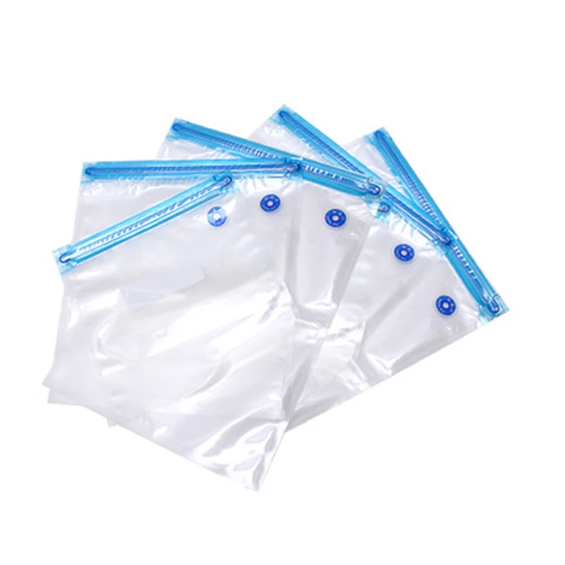 

5pcs/lot Reusable PE Vacuum Bags with Stickers Fresh-keeping Food Storage Bag Zipper Food Savers Travel Sealing Bags