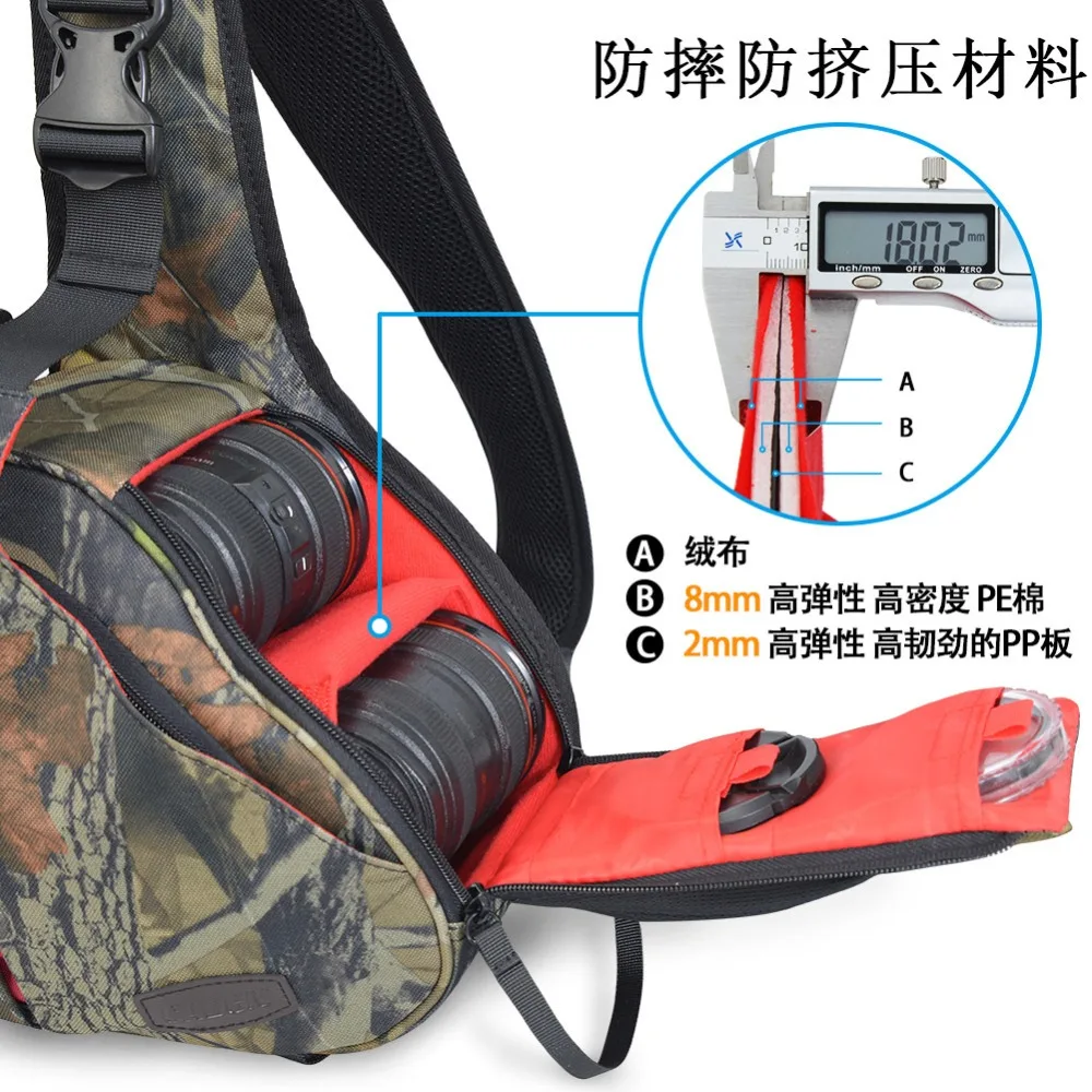 Waterproof Travel Small DSLR Shoulder Camera Bag with Rain Cover Triangle Sling for Sony Nikon Canon Digital K1 | Электроника