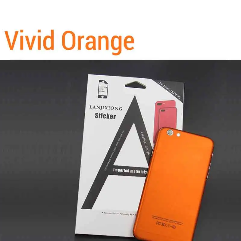 Orange Роскошные яркие наклейки на мобильный телефон для iPhone 7 6 6 S 8 Plus 5 задняя защитная пленка наклейка для iPhone X XS наклейка Adesivos Pegatinas - Цвет: Orange