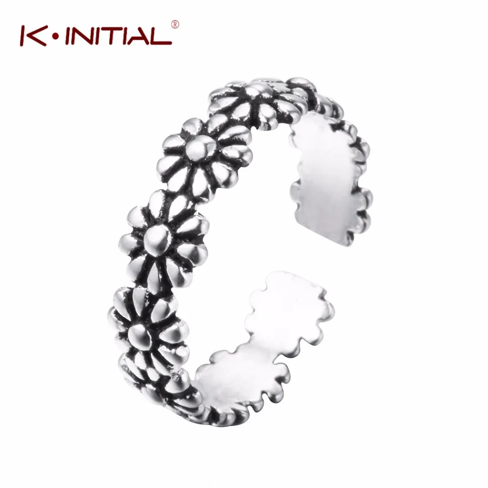 Женское кольцо с цветком Kinitial Винтажное на палец красивые вечерние ювелирные