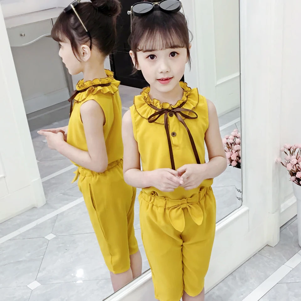 2T 3T 4 6 7 9 12 Yrs Cute Sweet Streetwear Outfits Toddler Kids Baby Girls Clothes Set Summer Tops Short Pants 2 Pieces Sets | Мать и