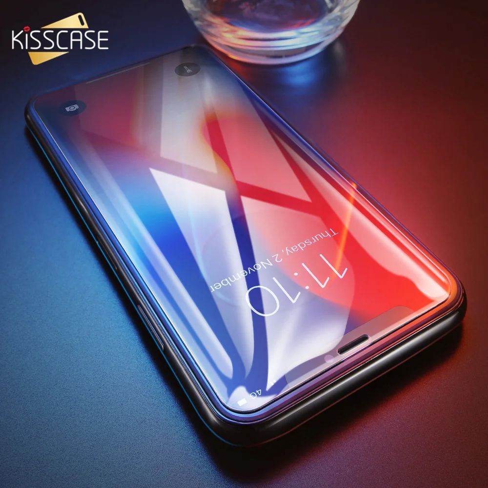 KISSCASE закаленное стекло для iPhone XS Max 3D Защита экрана XR X 6 6s 7 8 Plus 5S SE 4S ультратонкая