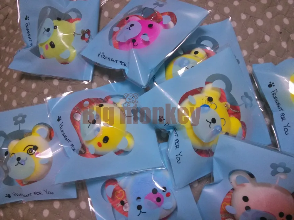 1 шт. Новинка 4 5 см PU corful Kawaii Мини милый Мишка мягкий Шарм для сотового