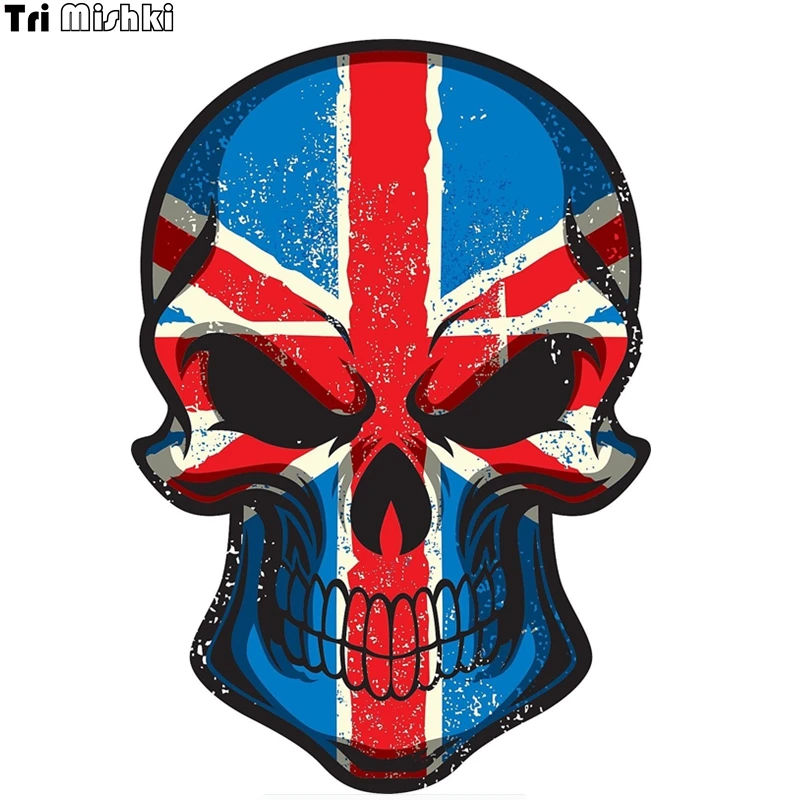 Tri Mishki WCS171 13x18 см с рисунком британского флага черепа забавная наклейка для