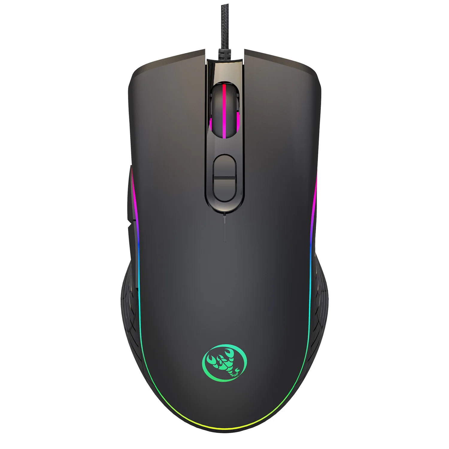 Светящаяся игровая мышь Hongsund RGB 6400 точек/дюйм с электрическим кабелем для LOL CF -