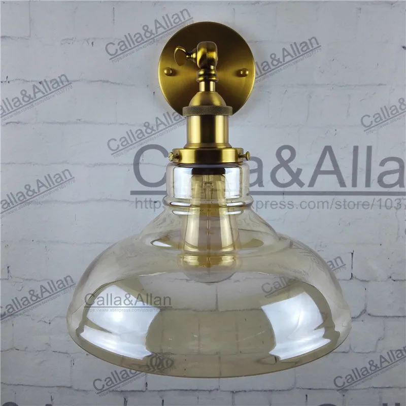 Industrial Vintage Wall Sconce glass shade loft Lamp light fixture antique brass E27 AC 110V/220V edison retro wall | Освещение