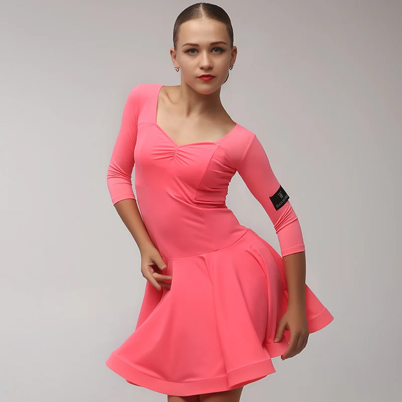 pink Синяя Балетная пачка для девушек детское платье для латиноамериканских танцев ess детское платье для латиноамериканских танцев Румба костюмы для самбы Латинская Сальса платье бахрома танцевальная одежда - Цвет: pink