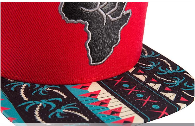 Новый мужской Моды Черный Печатных Шляпы Регулируемые Хип-Хоп Snapback Бейсболка