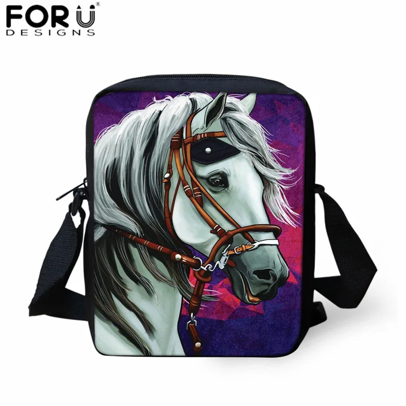 L4334E FORUDESIGNS/3d рюкзаки с рисунком лошади для Дети Мальчики Школа сумка дети ежедневно сумки для школы 3 шт./компл. Crazy Horse Рюкзак - Цвет: L4334E