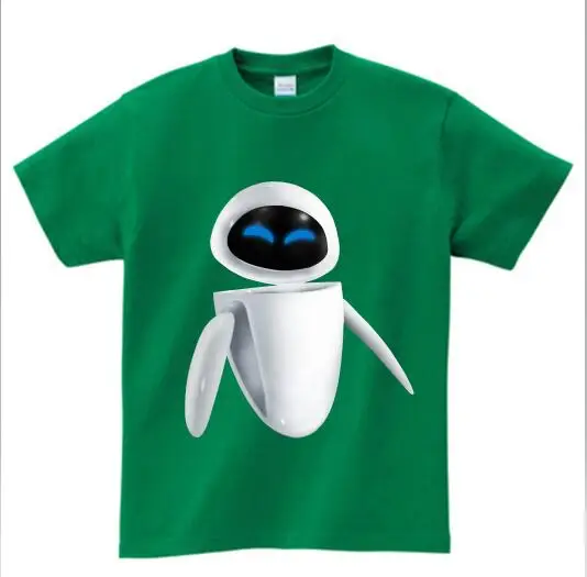 green childreT-shirt cute WALL-E robot funny tshirt Children summer T shirt new white casual Tee shirt Children walle T Shirt MJ - Color: green childreT-shirt