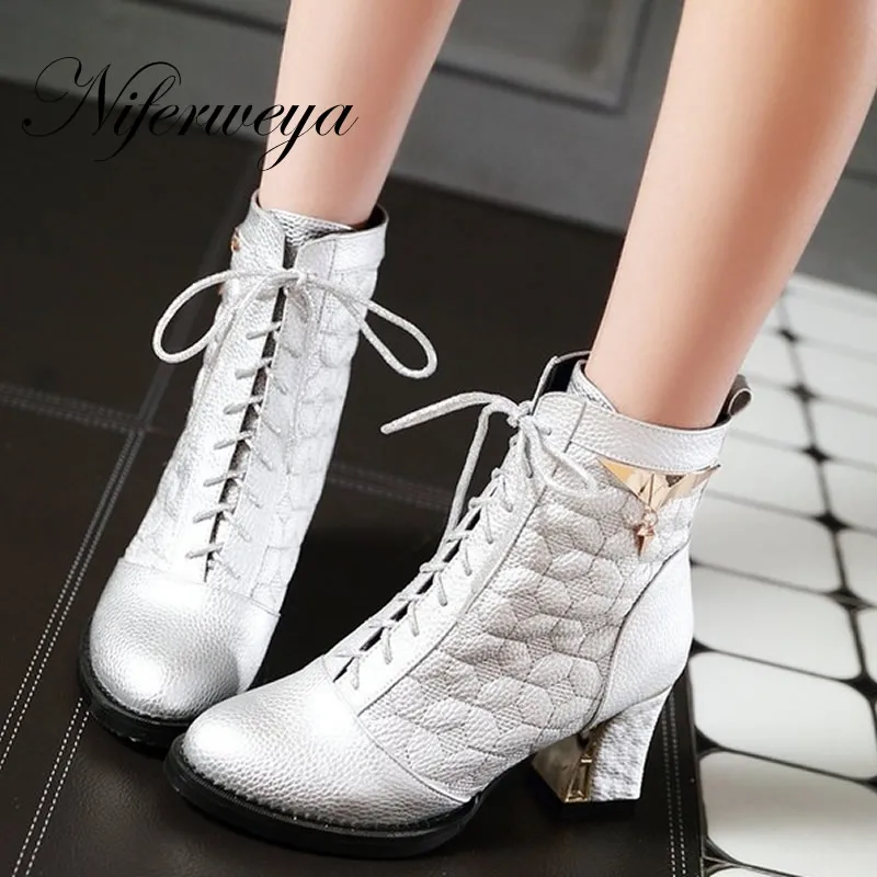 2016 г. Новая женская обувь больших размеров 34 48 Модные Серебристые ботильоны на