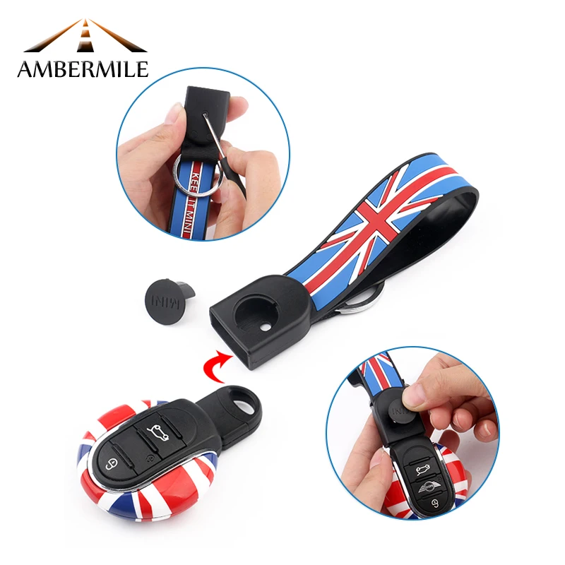 

For Mini Cooper Clubman F54 F55 F56 Accessories Union Jack ABS Car Remote Key Shell Key Case Key Cover Key Chain FOB Car-styling