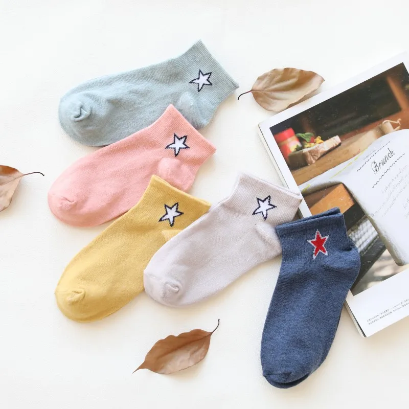 Хлопковые короткие носки в полоску с надписями и животными для отдыха удобные