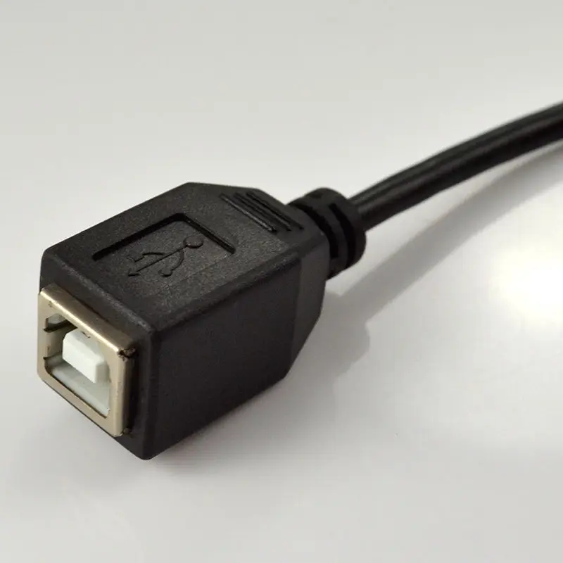 Danspeed USB 2 0 B Женский Джек под прямым углом штекер Кабель питания Шнур короткий