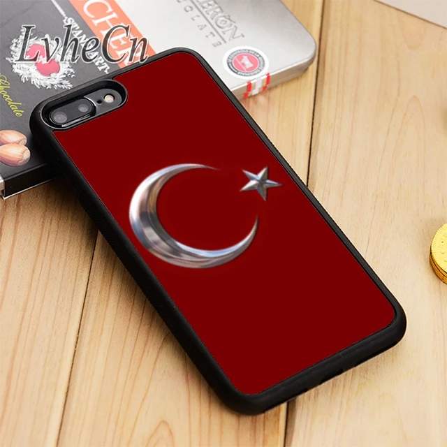 Чехол LvheCn для iPhone 5 6s 7 8 plus X XR XS max 11 12 Pro Samsung Galaxy S7 edge S8 S9 S10 с турецким флагом и волком