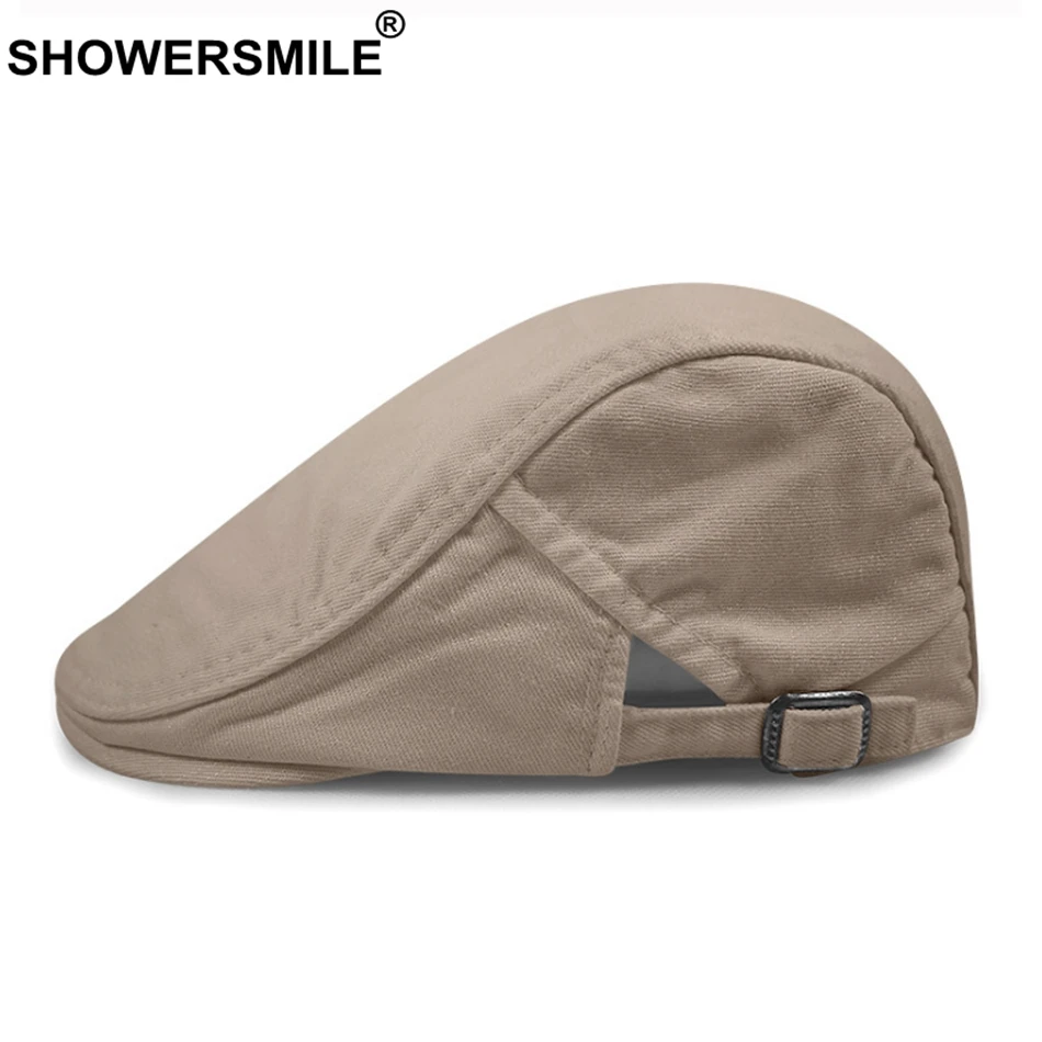 SHOWERSMILE, мужской берет, хлопок, регулируемая, армейский зеленый, плоская кепка, женская, одноцветная, винтажная, цветная, плющовая Кепка, летняя, дышащая, утконоса, Кепка