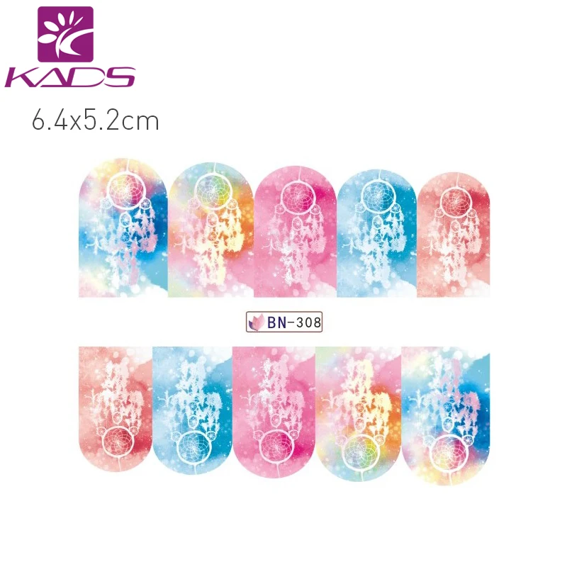 KADS BN301-312 Dreamcatcher Дизайн Красочные Увлекательные Картины Стили Переброски вод Nail Art