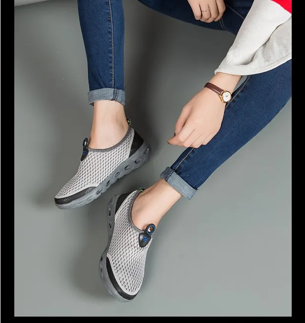 unisex Mesh Slip-on soft Light Sport Shoes for Men Women Quick drying Trekking River Creek Neat Breathable Water Sneakers | Спорт и