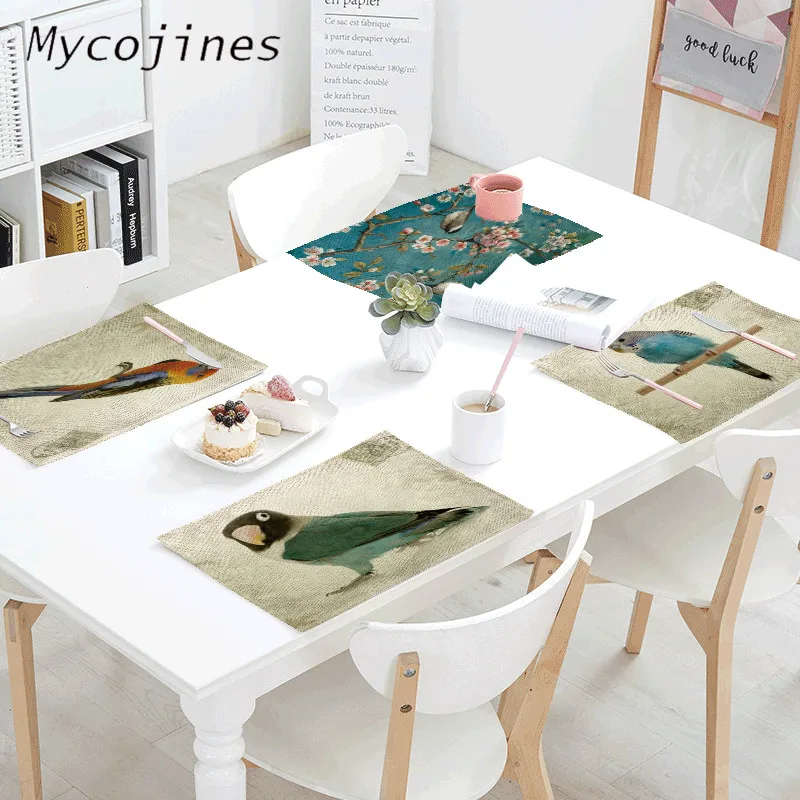 Оптовая продажа скатерть в деревенском стиле для гурманов с рисунком попугая