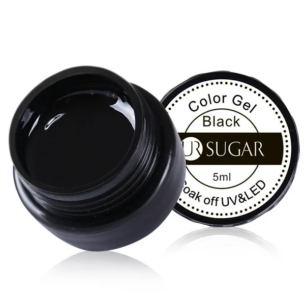 Color Black Ur Sugar, 5 мл, гель для краски, чистый, для ногтей, УФ, светодиодный, краска, гель, золото, серебро, жемчуг, блеск, для ногтей, маникюр, гель, лак, лак - Цвет: Color Black