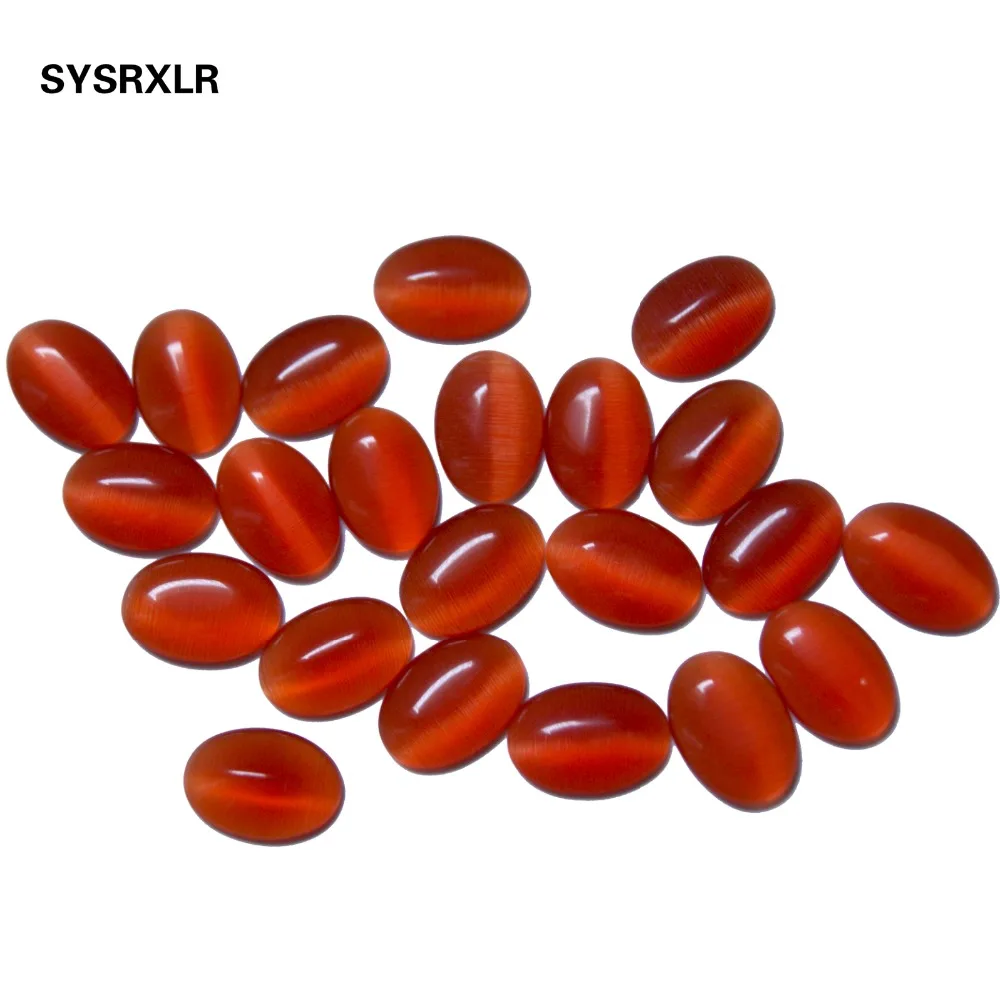 Опт 10*14 мм 20 шт. натуральный орлический опал в форме кошачьего глаза для