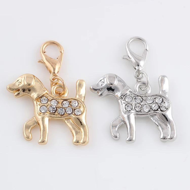 

20*18mm Zinc Alloy Crystal Dog Pendant Charms Dangle Charms Fashion DIY Bracelets Necklace Charm Pendant Jewelry For Women