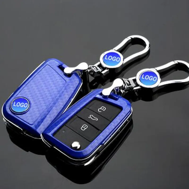 Чехол для автомобильного ключа в стиле унисекс из углеродного волокна чехол Skoda
