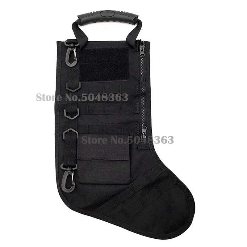 Black Тактический Молл Рождественский носок-сумка свалка мешочек инструментальный Военная охота рождественские носки Подарочный пакет журнал сумка для хранения - Цвет: Black