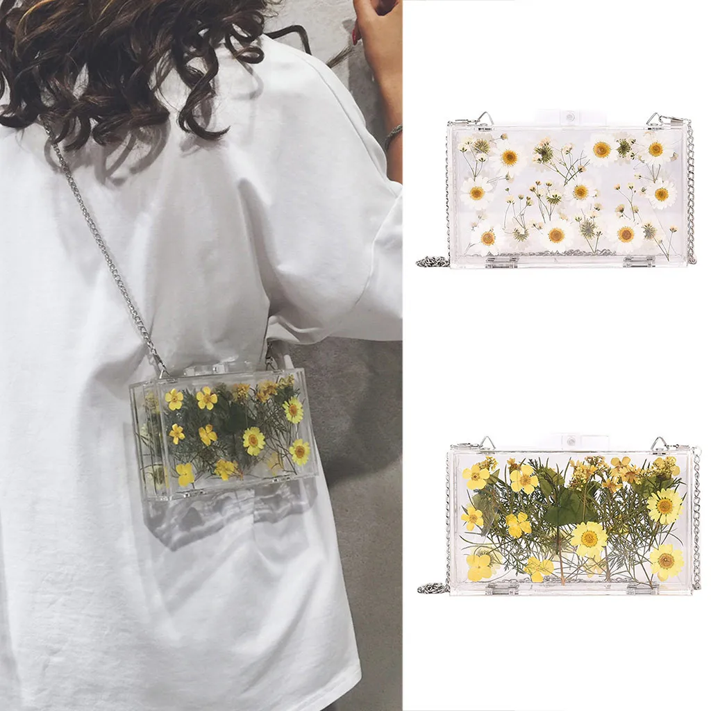 Bolsa Feminina, женская прозрачная сумка, цветок, для путешествий, маленькая квадратная сумка с клапаном, чехол, водонепроницаемая сумка через плечо