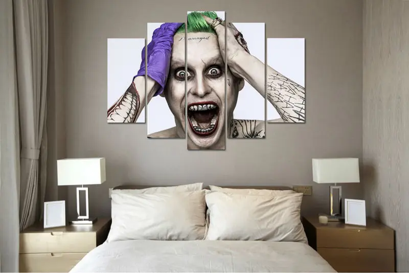 5 Панель принтом Хэллоуин Джокер изображение Плакат Современный домашний декор