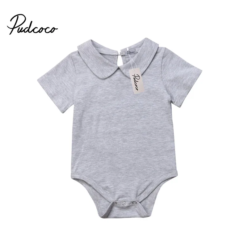 Новинка Однотонные рубашки для малышей Боди младенцев Хлопковый комбинезон с