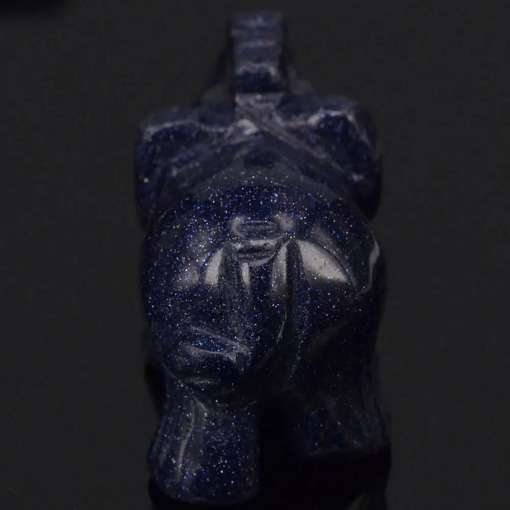 Голубой золотой камень песок слон резная фигурка каменная чакра