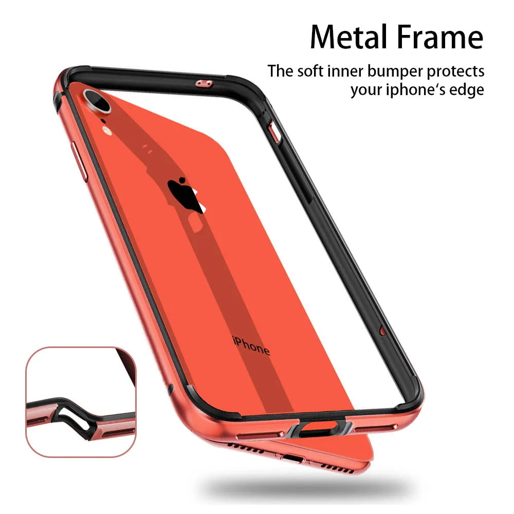 Силиконовый чехол для iPhone XR алюминиевый металлический бампер Apple 11 iPhonexr