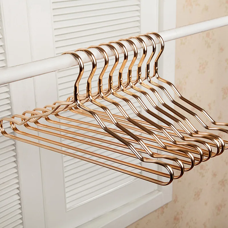 

5Pcs Thicker Aluminum Alloy Drying Racks Home Seamless Hanger Anti-slip Clothing Hanger Anti-rust Windproof Dress Clothes Rack