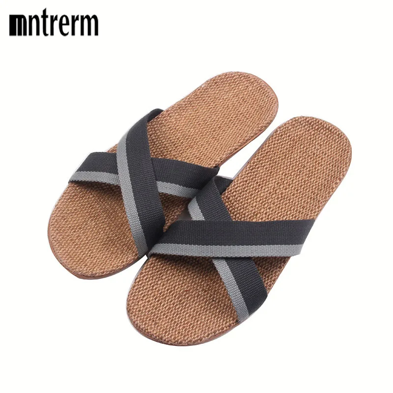 Модные домашние тапочки Mntrerm для борьбы с поперечными цветами льняные весенние